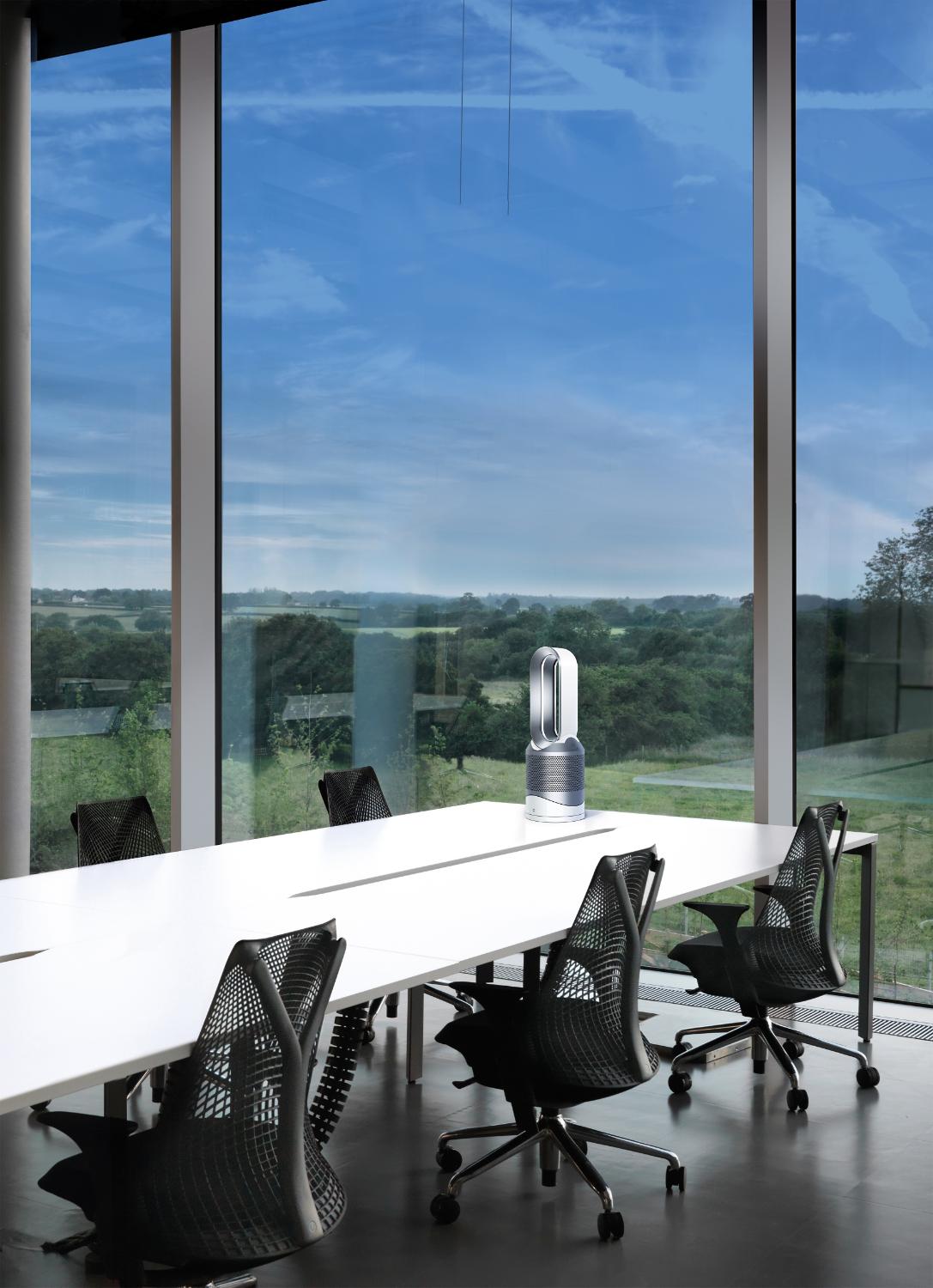 Dyson purifier in office meeting room